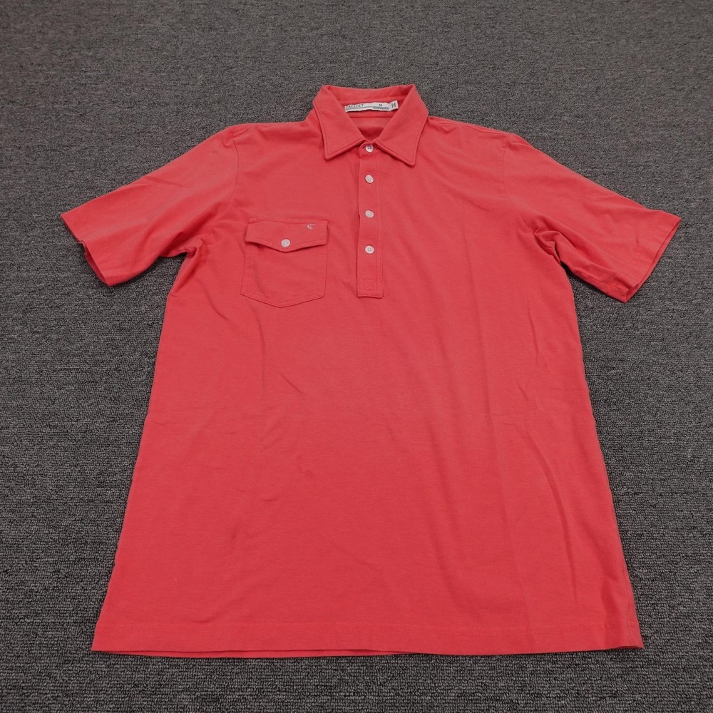 Criquet Polo Shirt Mens Medium Pink Pima Cotton Blend Pocket Short Sleeve Casual